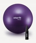 БЕЗ УПАКОВКИ Фитбол STARFIT GB-109 антивзрыв, 1200 гр, с ручным насосом, фиолетовый, 75 см
