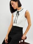 Блузка без рукавов с отделкой из тесьмы OD-973-1 белый