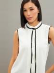Блузка без рукавов с отделкой из тесьмы OD-973-1 белый