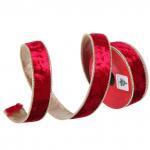 Лента для декорирования "Велюр" 2,5 см, 2,7 м, Темный рубин