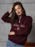 Свитшот "Вайбс" Бордо Женский