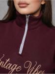 Свитшот "Вайбс" Бордо Женский