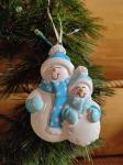 FM Елочное украшение Пара Снеговиков в ожидании Рождества, полистоун, 10х7,2х1,7 см.
