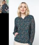 Блузка женская  4090-24/01/Коричневый, синий