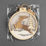 Ёлочная игрушка «Бегущий олень», 12?13?1 см, 4 LED, от батареек, свечение тёплое белое