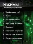 Гирлянда «Бахрома» 1.8?0.5 м, IP20, тёмная нить, 48 LED, свечение зелёное, 8 режимов, 220 В