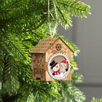 Ёлочная игрушка «Домик со снеговиками», 8?7?5.5 см, от батареек, свечение тёплое белое