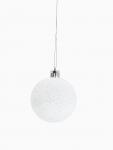 Ёлочные игрушки «Блестящая дымка», шары новогодние, пластик, набор d=6 см, 12 шт., белый