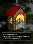 Ёлочная игрушка «Домик со снеговиком», 11?8.5?7.5 см, 1 LED, от батареек, свечение тёплое белое