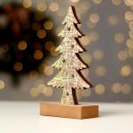 Декор с подсветкой «Новогодняя ель», 9?5?19 см, белый