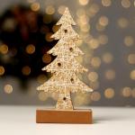 Декор с подсветкой «Новогодняя ель», 9?5?19 см, белый