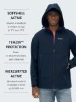 Ветровка спортивная мужская с капюшоном softshell темно-синего цвета 9563TS