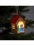 Ёлочная игрушка «Домик со Снегурочкой», 11?8.5?7.5 см, 1 LED, от батареек, свечение тёплое белое