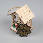 Ёлочная игрушка «Дед Мороз со снеговиками», 11?9.5?6.8 см, 1 LED, от батареек, свечение тёплое белое