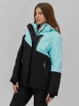 Горнолыжная куртка женская зимняя голубого цвета 707Gl