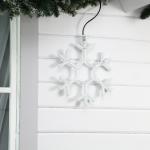 Неоновая фигура «Снежинка», 40 см, 360 LED, 220 В, свечение белое
