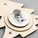 Ёлочная игрушка «Ёлочка со снеговиком», 15?14?2 см, 3 LED, от батареек, свечение тёплое белое