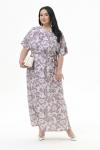 Платье длинное из фактурной вискозы, принт нежно-фиолетовый