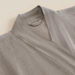 Халат женский домашний SL HOME Floral, размер 44-52, лён 100%, серый