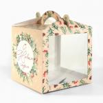 Коробка кондитерская с окном, сундук, «С Новым годом!» 20?20?20 см