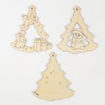 Ёлочная подвеска из дерева своими руками на новый год «Ёлка», набор для творчества