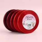 Атласная лента, набор 5 шт., 10 мм, 23±1 м, красная, бордовая