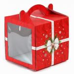 Коробка кондитерская с окном, сундук, «С Новым годом!», 20?20?20 см,