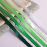 Атласная лента, набор 5 шт., 10 мм, 23±1 м, белая, зелёная