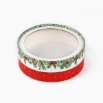 Коробка для макарун тубус с окном «Новогодняя ботаника», 16?16?5 см