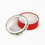 Коробка для макарун тубус с окном «Новогодняя ботаника», 16?16?5 см