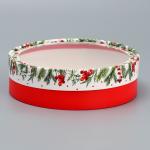 Коробка для макарун тубус с окном «Новогодняя ботаника», 20?20?5 см