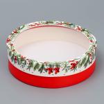 Коробка для макарун тубус с окном «Новогодняя ботаника», 20?20?5 см