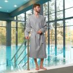 Халат вафельный мужской удлин Экономь и Я размер 58-60, цвет серый, 100% хлопок, 200 г/м?