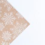 Бумага упаковочная крафтовая в рулоне «Снежинки», 0.68?7 м