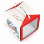 Коробка кондитерская новогодняя с окном, сундук, «Тепла и уюта», 20?20?20 см