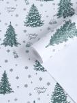 Бумага упаковочная новогодняя крафт, «Ёлки», на белом 75 г/м? 0.72?10 м