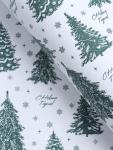 Бумага упаковочная новогодняя крафт, «Ёлки», на белом 75 г/м? 0.72?10 м