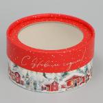 Коробка новогодняя для макарун тубус с окном «С Новым годом», 12?12?5 см