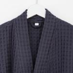 Халат вафельный женский удлинённый Этель «Boho» размер 54-56, цвет тёмно-серый, 100% хлопок, 290 г/м?