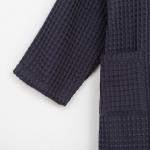 Халат вафельный женский удлинённый Этель «Boho» размер 54-56, цвет тёмно-серый, 100% хлопок, 290 г/м?