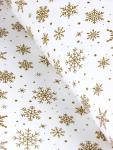 Бумага упаковочная новогодняя крафт, «Снежинки», на белом 75 г/м? 0.72?10 м