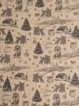 Бумага упаковочная новогодняя, крафт «Зимняя деревня», на буром 75 г/м? 0.7?10 м