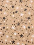 Бумага упаковочная крафт «Звезды», белый/графитовый, 0.72?10±5% м, 40 г