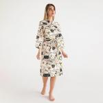 Халат женский Этель «Девичник» рукав 3/4, размер 50-52, вафля 200 г/м?, 100% хлопок