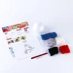 Ёлочный шар из шерсти на новый год «Снегирь на ветке», новогодний набор для творчества