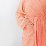 Халат махровый Экономь и Я женский, размер 42-44 цвет персиковый, 100% хлопок, 320 г/м?