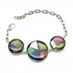 Браслет "Мозаика" из самоцветов, 19см