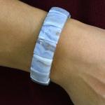 Браслет из Агата голубого (сапфирин) сегмент 16*14мм, 38,5г