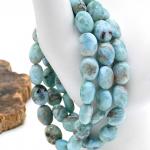 Браслет женский из Ларимара галтовка 9*12мм, 19г