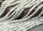 Белый перламутр кубик с гранями 4мм, 37см, 82 бусины